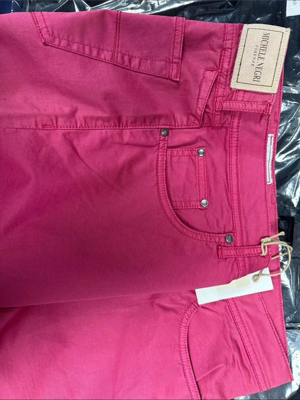 Michele Negri Bright Pink Denim Shorts
